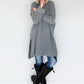 Long Strickpullover - grau