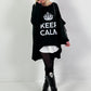 Oversized shirt model "KEEP CALM" - black