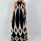 Neckholder Kleid mit All-Over Muster - schwarz-braun-mehrfarbig
