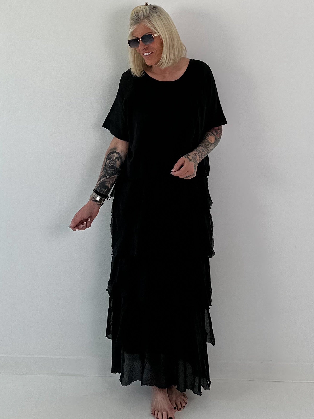 Kleid im Lagenlook - schwarz