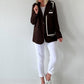 Blazer mit Statement Patch - mokka