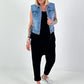Baggy Trousers with Statement Patch - black