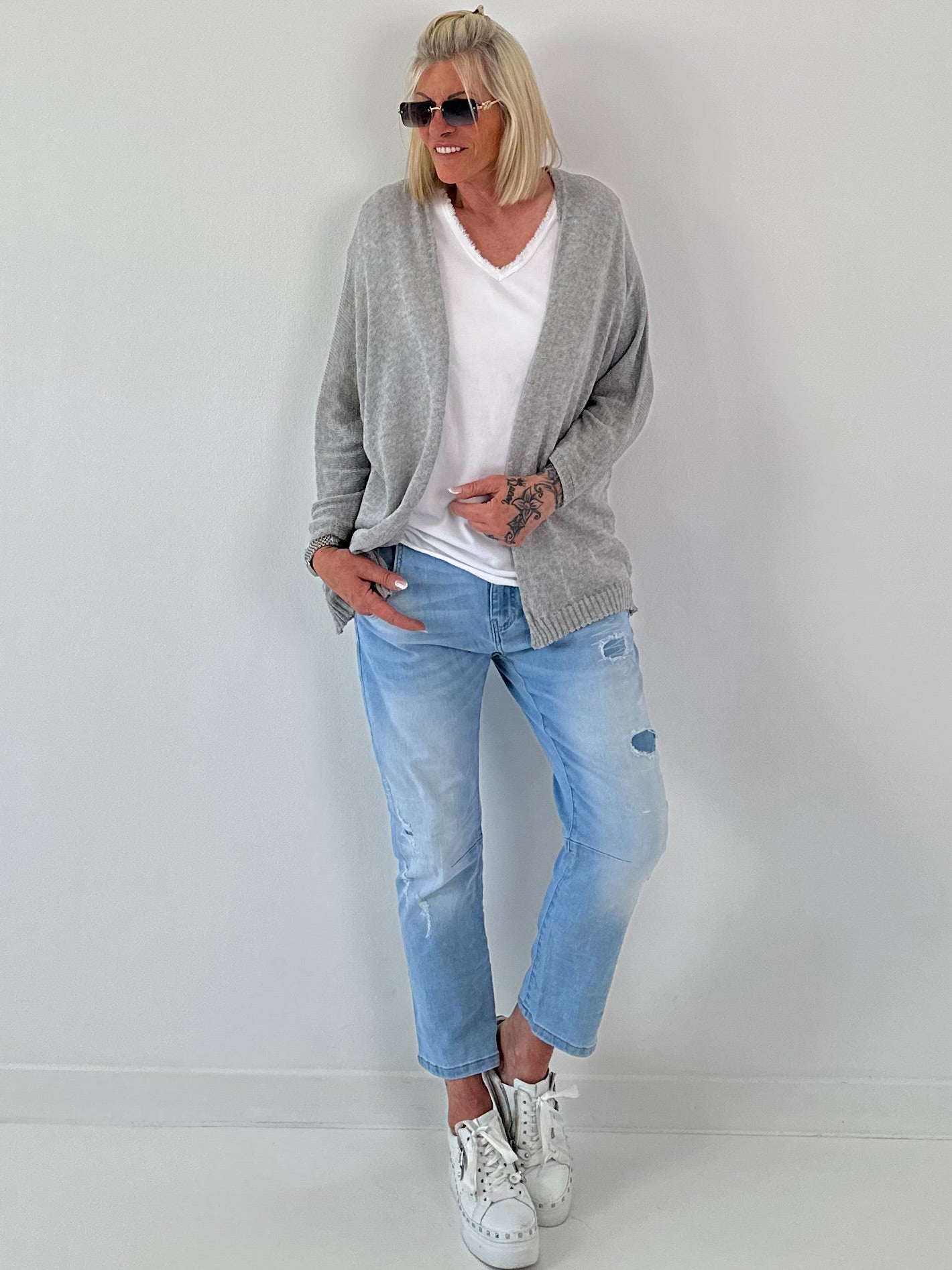 Jeans Hose destroyed  - hellblau