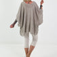 Leinen Poncho Jacke - beige
