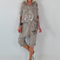 Linen Shirt with Off-Shoulder Cut-Outs Leo - beige