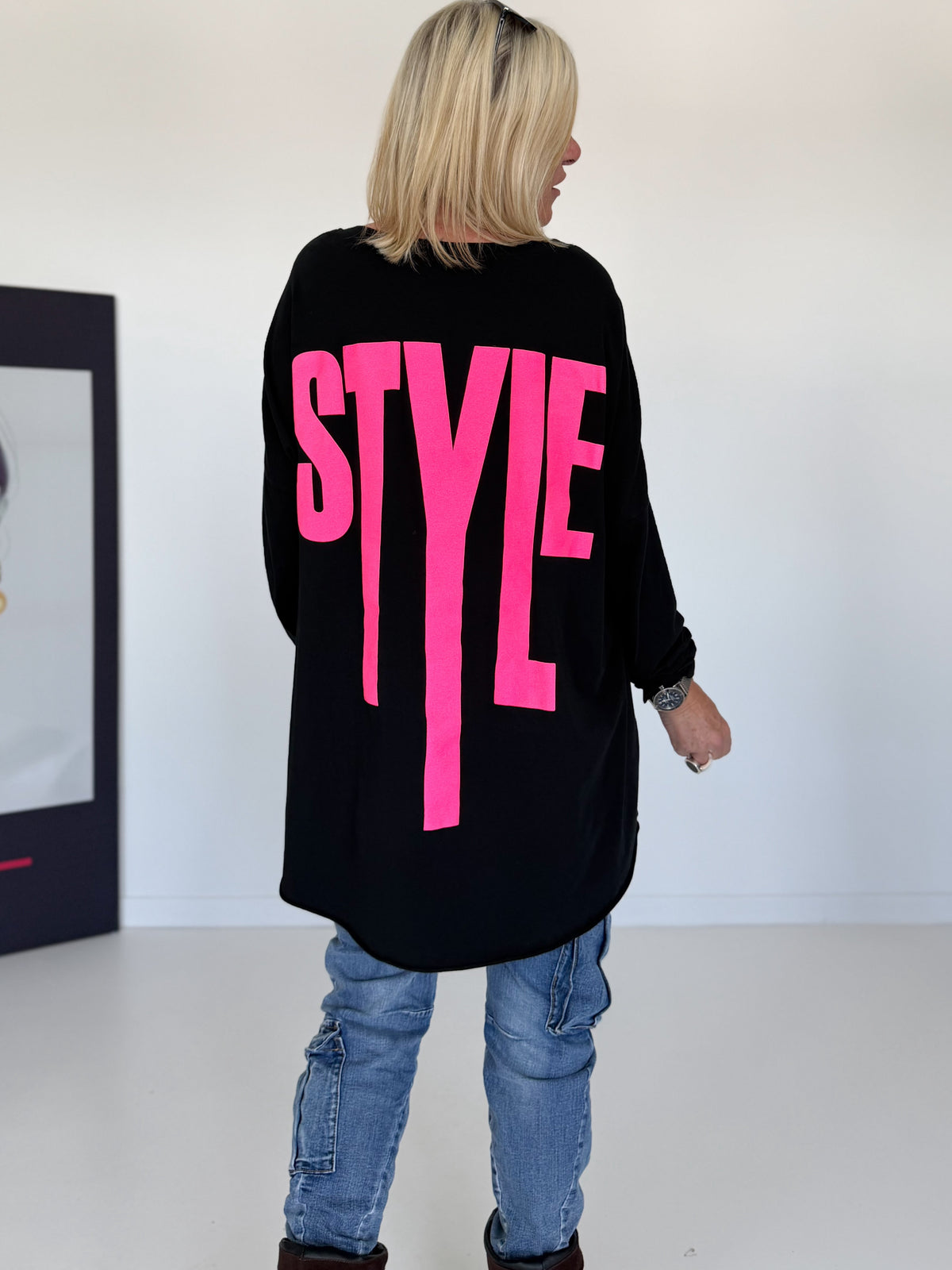 Oversized Shirt Style - schwarz