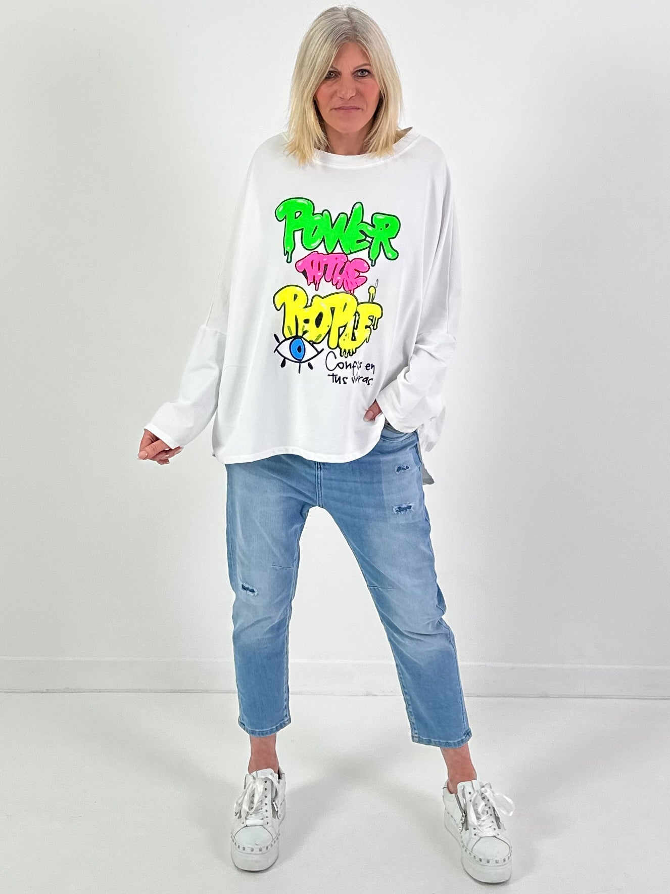 Sweatshirt model "Power" - white
