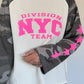 Sweater with camouflage sleeves and 3D print - beige-taupe-multicolored