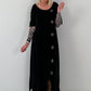 T-Shirt Kleid mit Ösen -schwarz