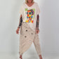 Oversized Shirt with Front Print - beige