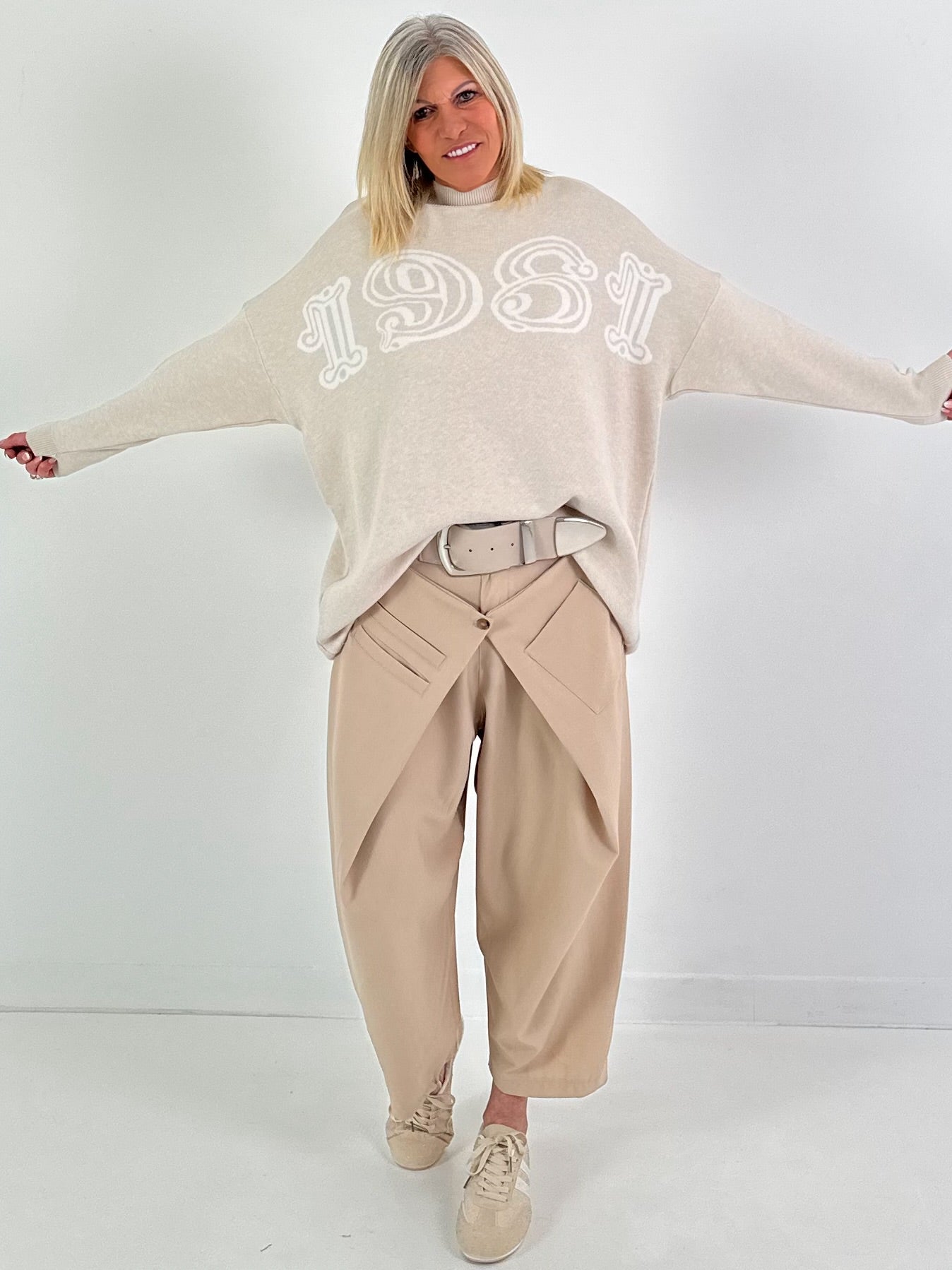 Gebreide trui 1981 - beige