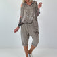 Linen Shirt with Off-Shoulder Cut-Outs Leo - beige