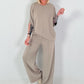 Zweiteiler mit asymmetrischem Shirt - taupe
