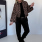 Puffy-Bomberjacke im Leo-Look - taupe-mehrfarbig