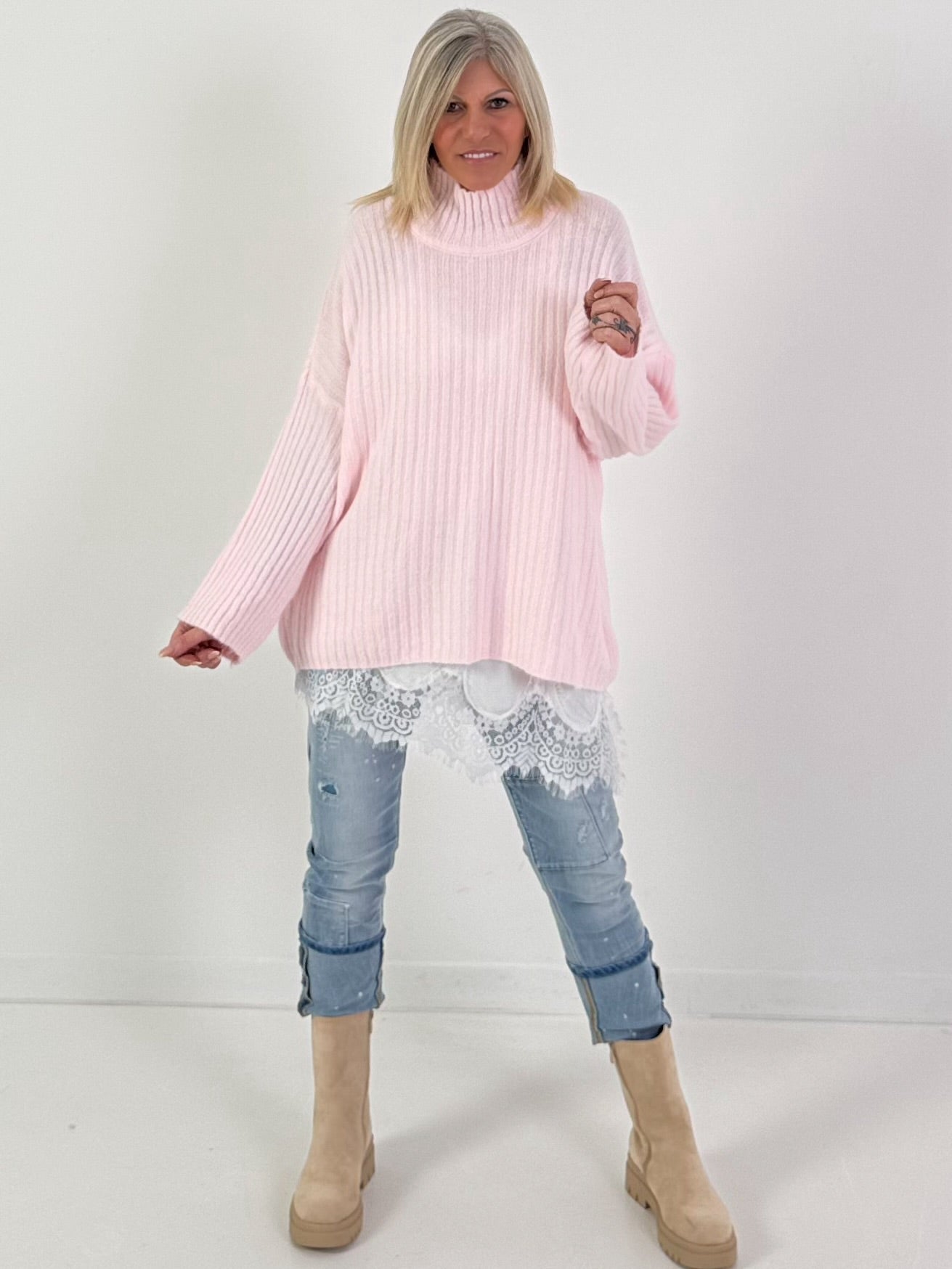 Pullover Modell "Feather Touch" - rosa