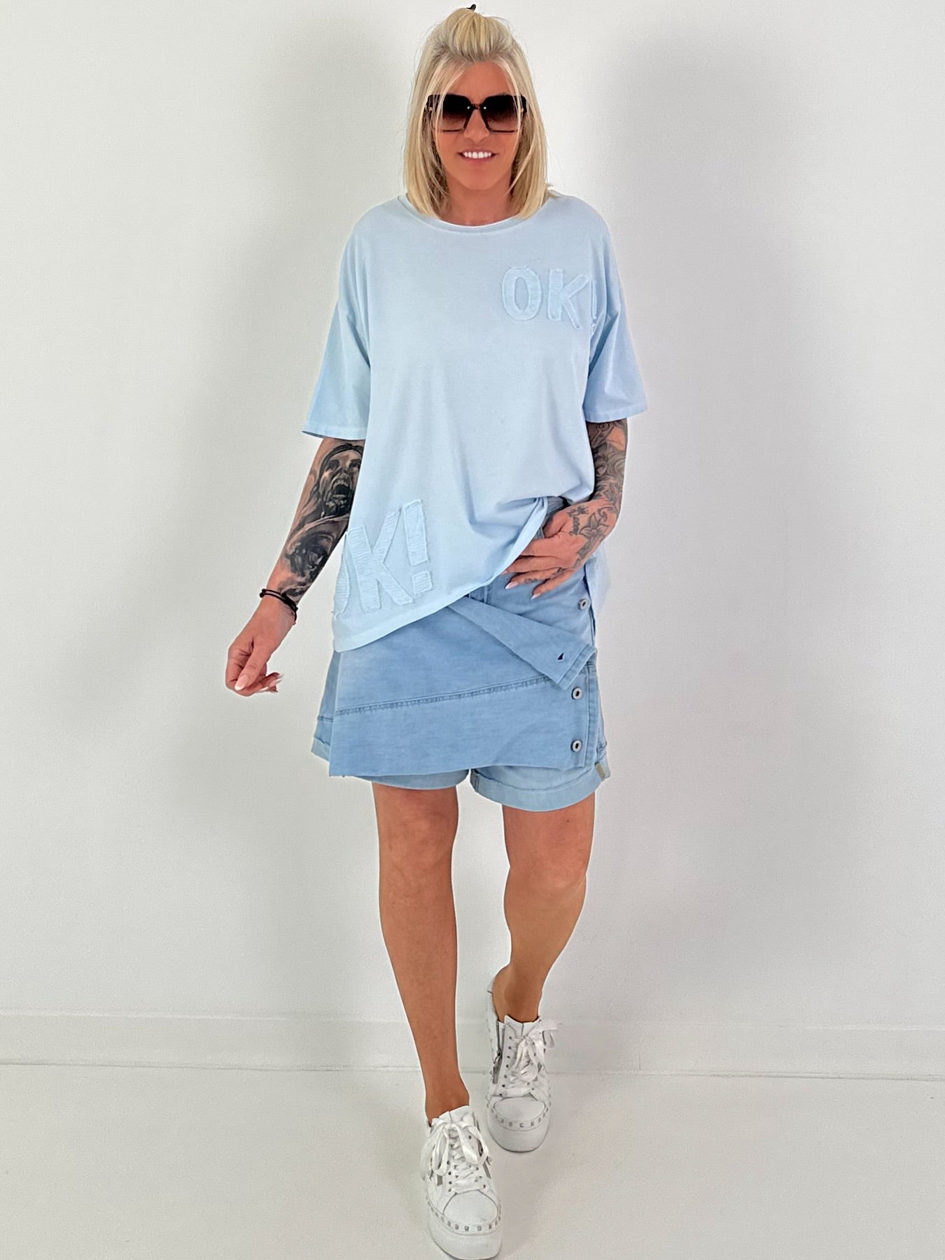 T-Shirt OK! - hellblau