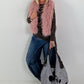 Stylische fake Fell Weste - rosa