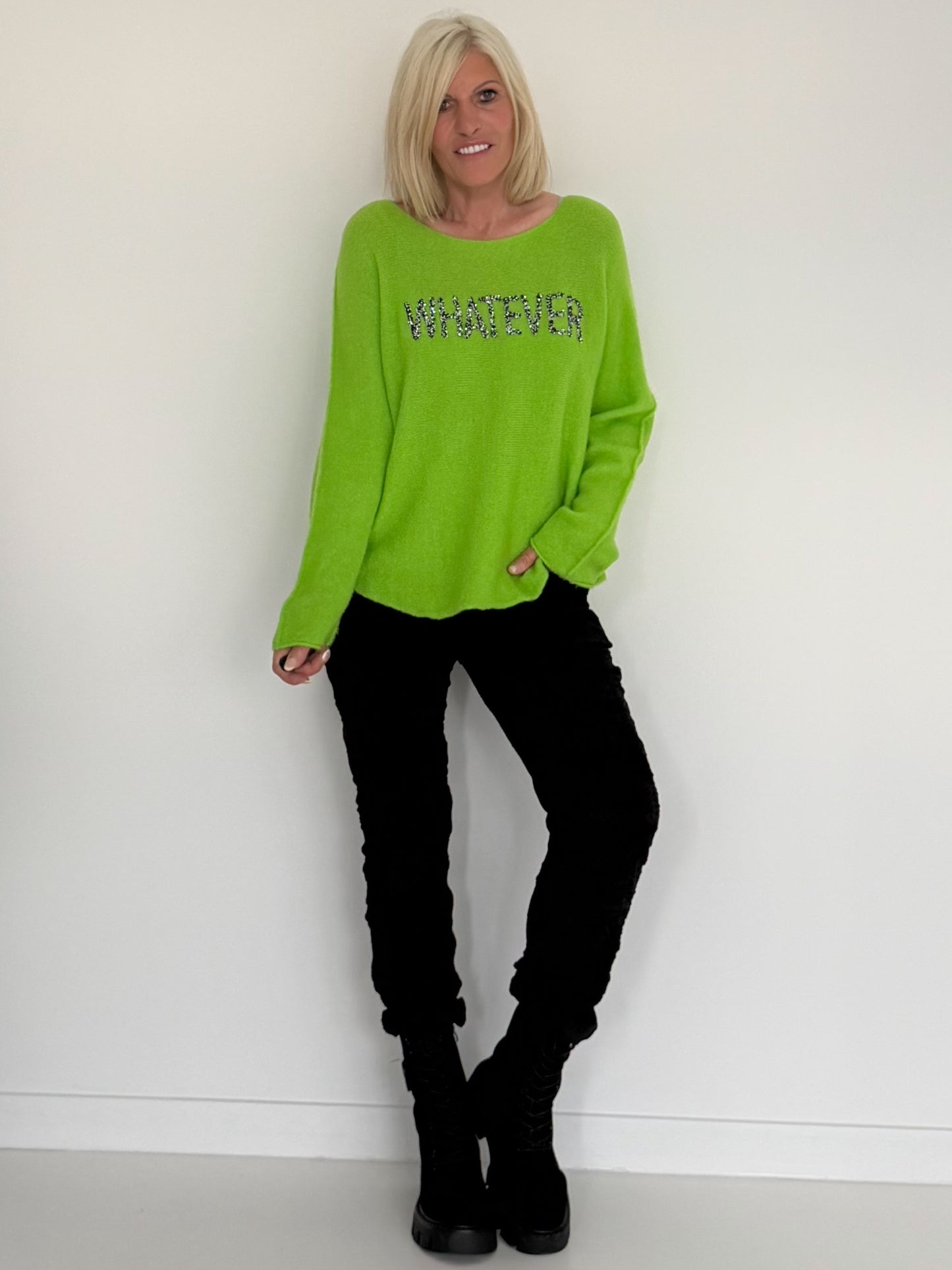 Weicher Pullover Whatever - grün