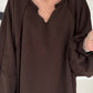Oversized Sweater mit V-Neck und Inside-Out-Nähten - mokka ( lieferbar ab ca. 16.10.26)