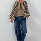 Extravaganter Oversized Pullover - dunkelblau - gold