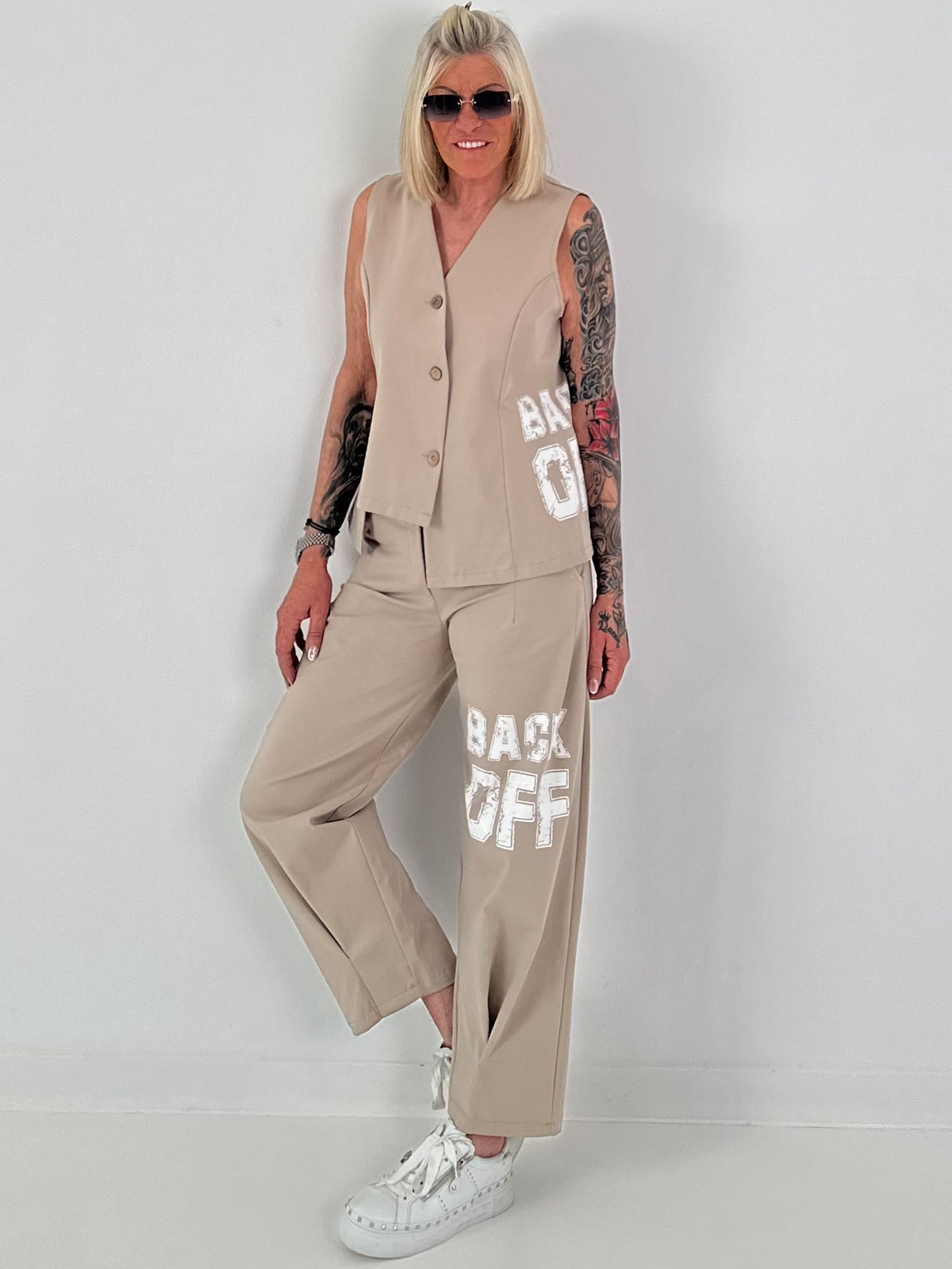 Weste BACK OFF - beige