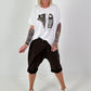 T-Shirt Chucks - weiss-dunkelbraun