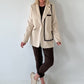 Blazer with statement patch - beige