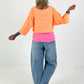 Cropped Sweater Happiness - neon orange