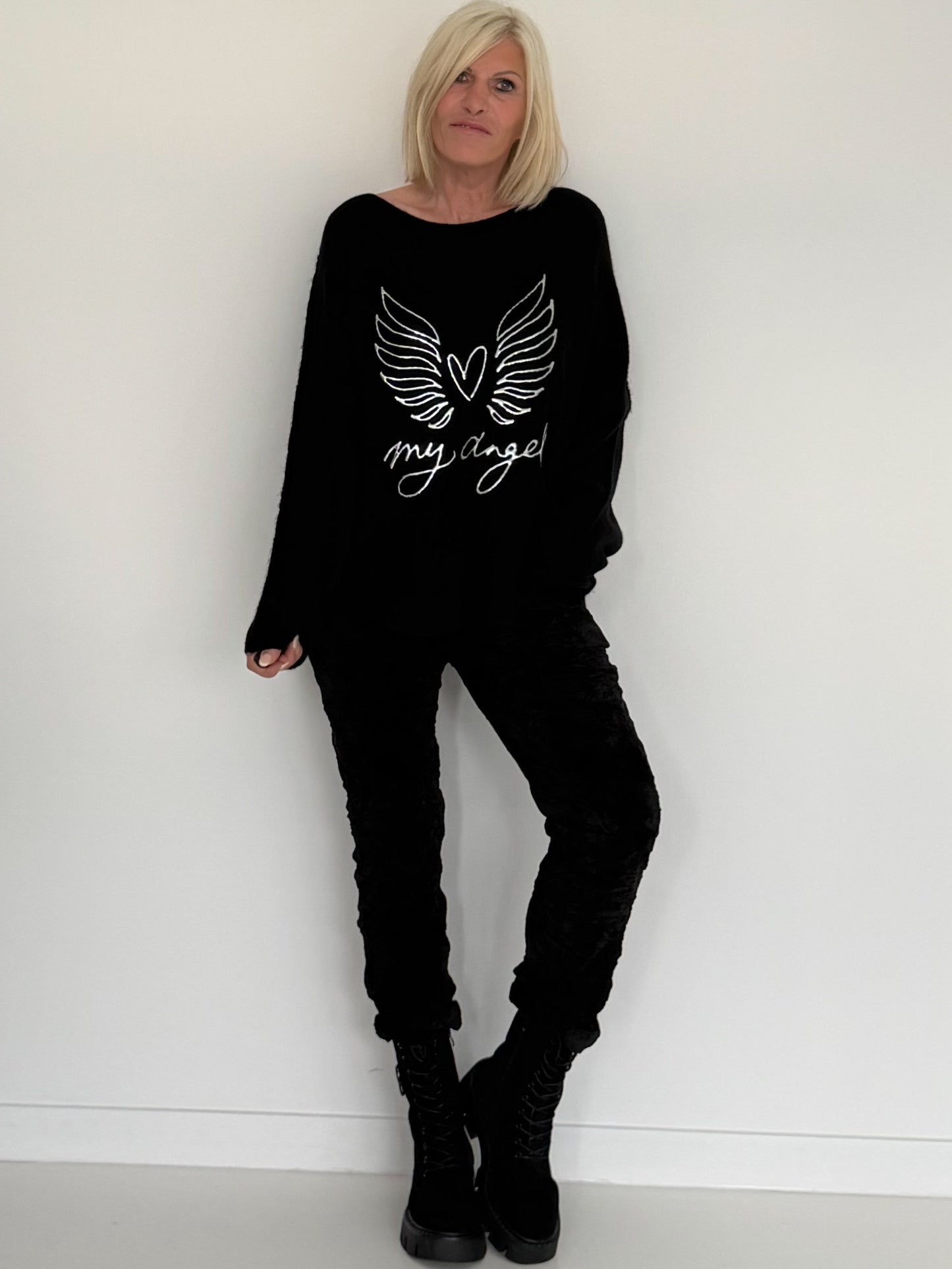 Zachte pullover My Angel - zwart