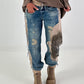 Jogg-Jeans im used Look Royal Leopard - denim