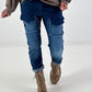 Jeans mit elastischem Bund und Patten - denim