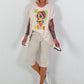 Capri Hose mit Bindeband - beige