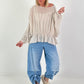 Tunic with flounce hem - beige