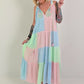 Ibiza Maxikleid - rosa-mint-hellblau
