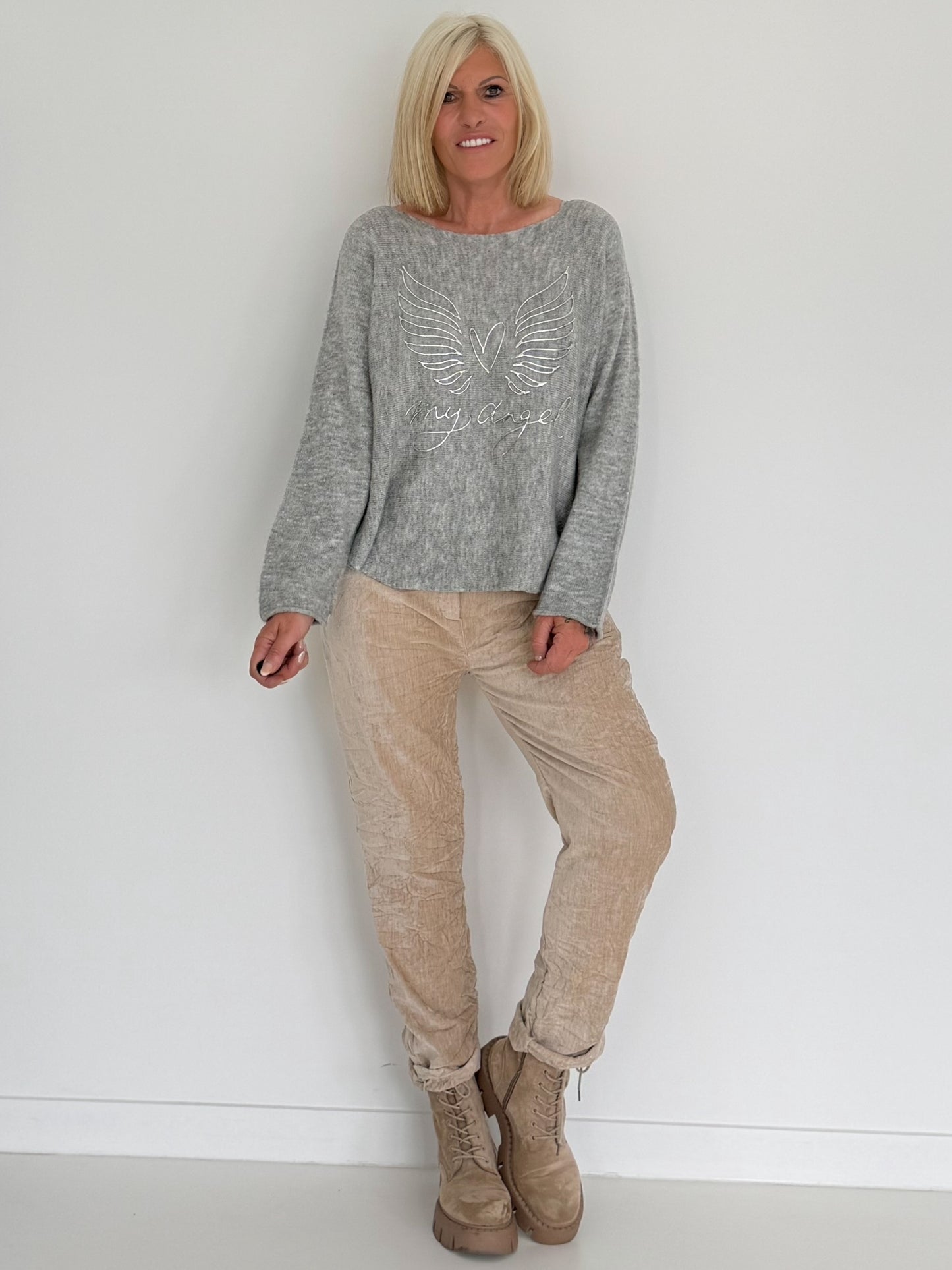 Weicher Pullover My Angel - grau