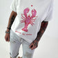 Sweatshirt with Lobster Print - white