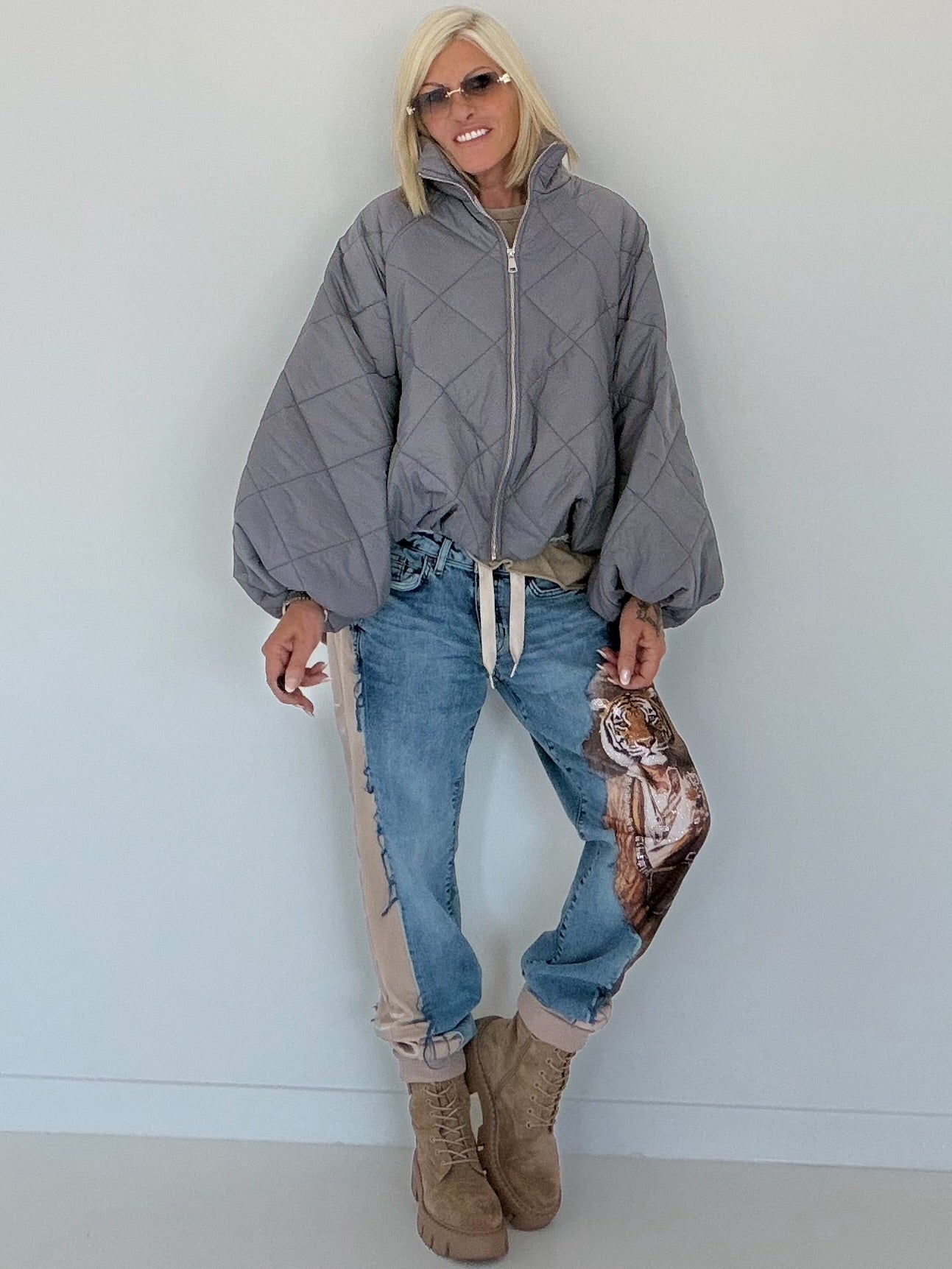 Jacke mit Puffärmelchen - grau