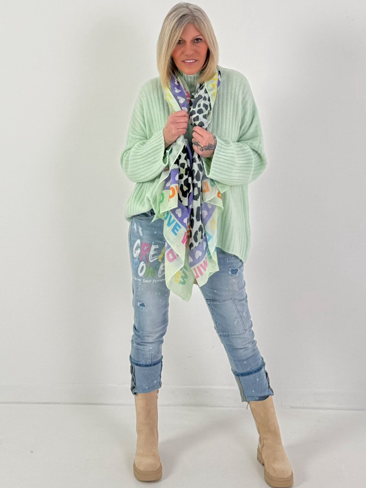 Pullover Modell "Feather Touch" - mint