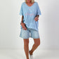 Rhinestone denim shorts
