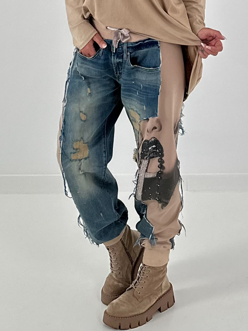 Women's jogg jeans in a used look - denim