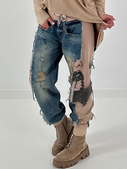 Jogg-Jeans im used Look woman - denim