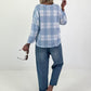 Sweater met ruitpatroon - lichtblauw-wit