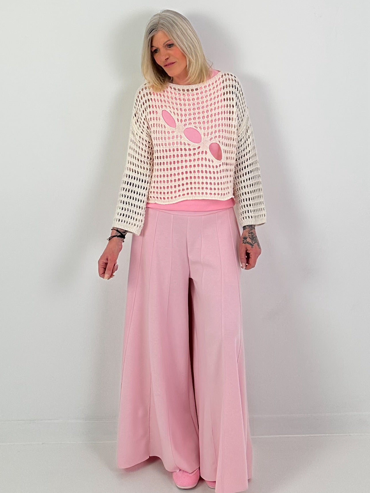 Häkelpullover - beige