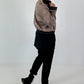 Vintage leather-look blouson jacket - taupe
