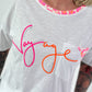 T-Shirt mit Leo-Details - weiss