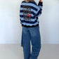 Sweater mit Blockstreifen More Amor - hellblau-marine