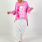 Oversized Shirt Modell "Life Power" - candy