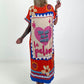 Kleid mit print-Mix - weiss-blau-mehrfarbig
