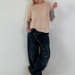 Light sweater with half sleeves - beige