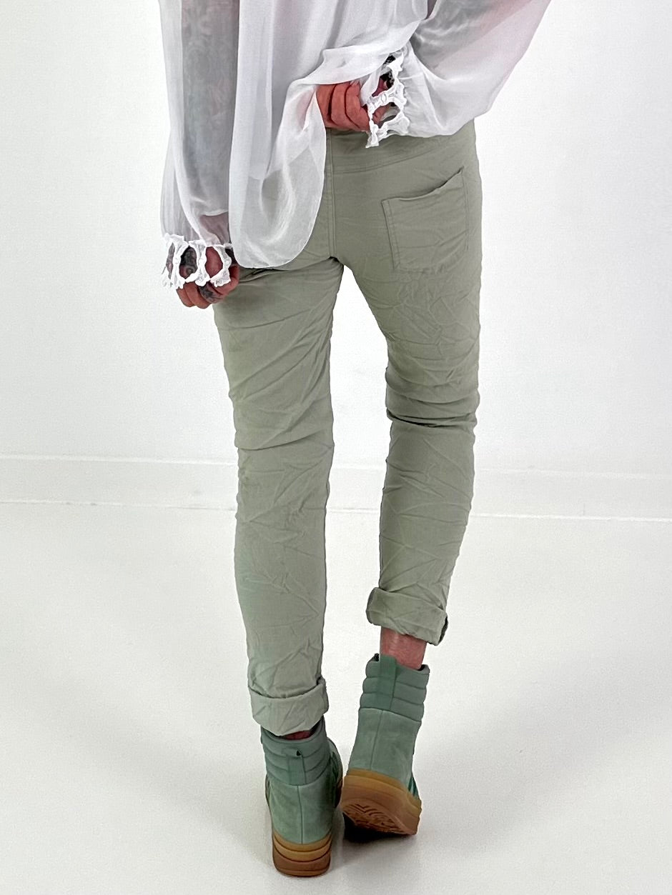 Joggingbroek met trekkoord - kaki